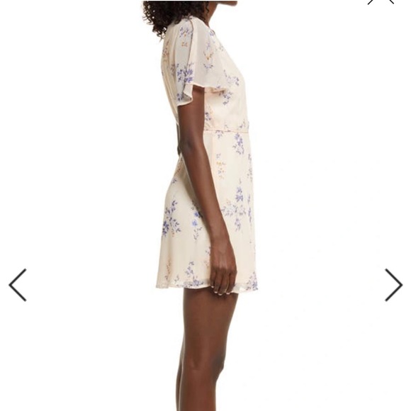 Lulus Fowler Floral Wrap Minidress in Blush Pink Size Small - Picture 4 of 15